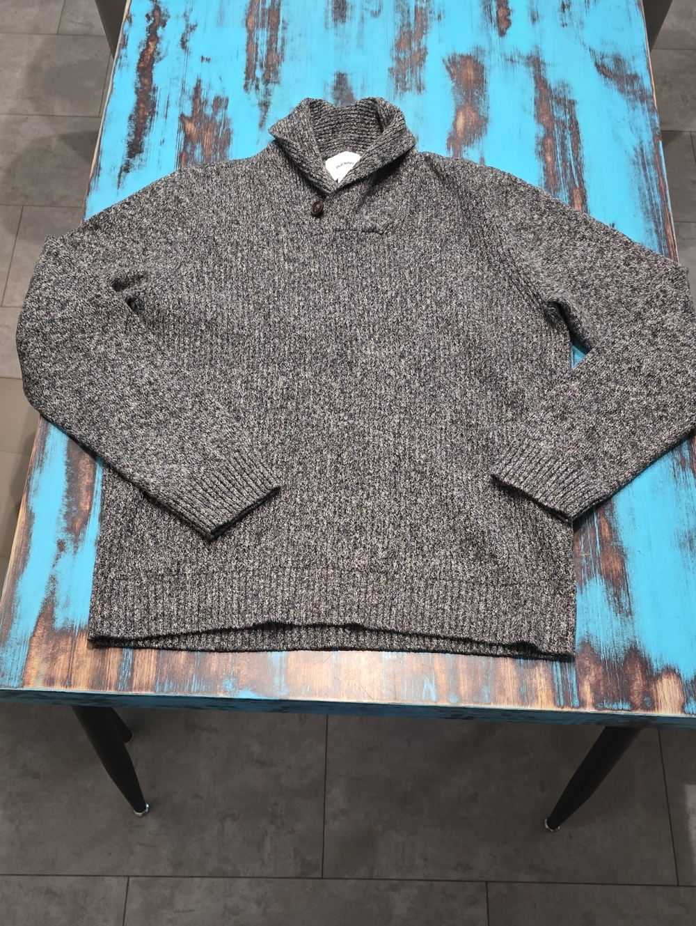 Old Navy Men's Gray Shawl-Neck Turtleneck Sweater